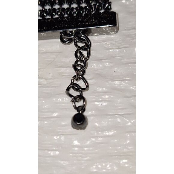 A Mesh Bracelet Gunmetal Gray Chainmail Steampunk Whimsigoth Medievel As-Is - Picture 2 of 10